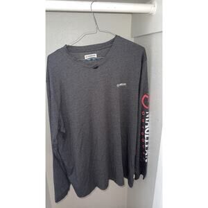 This is a Magellan Outdoors Boyfriend Fit Long Sleeve Shirt in a dark gray